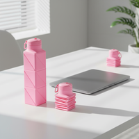 Bouteille d'eau pliable de qualité alimentaire, écologique, pour l'extérieur, vente en gros