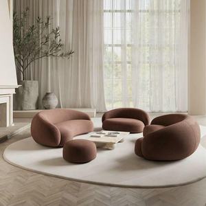 Italienisches Gebogenes Sofa Luxuriöses High-End-Design Maßgefertigte Wohnzimmermöbel Stoffsofa - Product Image 4