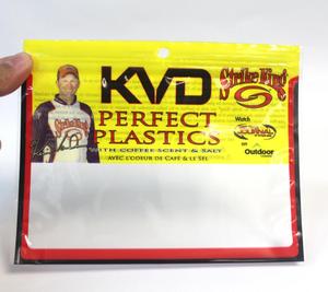 OEM soft plastic clear window fishing lure bait packaging bag with hane hole