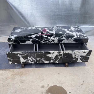 Ý Napoleon đen vuông đá cẩm thạch Bàn cà phê với ngăn kéo cho thiết kế phòng khách - Product Image 3