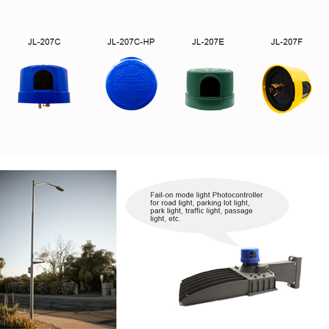 NEMA Standard Interface Street Light Photocontrol Outside Mounting on Light Shoebox Light