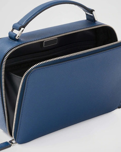 Sac à main en cuir Saffiano avec Logo personnalisé pour <span class=keywords><strong>homme</strong></span>, <span class=keywords><strong>sacoche</strong></span> à bandoulière avec fermeture éclair, <span class=keywords><strong>bleu</strong></span> <span class=keywords><strong>marine</strong></span> - Product Image 6
