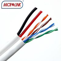 Câble réseau avec alimentation UTP FTP Cat5e Cat6 +2C pour câblage de caméra CCTV