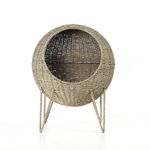 XH verano fresco ecológico tejido a mano material natural agua Jacinto algas marinas gato perro cama casa red jaulas para mascotas y cesta para mascotas - Product Image 2