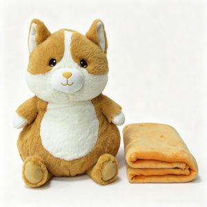 Peluche de Corgi personalizado, Peluche de Corgi naranja, Juego de manta de Corgi, Lindo juguete para perro - Product Image 5