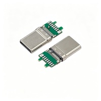 Connecteur mâle USB Type C 6P à souder, 16 pads, borne en cuivre haute conductivité 3U, coque estampée pour assemblage de câbles