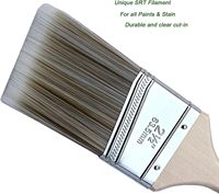 Pinceaux de peinture de qualité industrielle, tailles assorties, manche en bois massif, poils épais en filament SRT pour le bricolage/l'art et le polissage