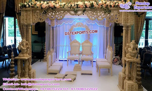 Gujarati ของตกแต่งงานแต่งงานงานไม้แกะสลักสามเสาสำหรับงานแต่งงานของชาวเยอรมัน - Product Image 2