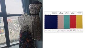 B-552 White Color <strong>Net</strong> Design Lace <strong>Sequin</strong> Velvet Polyester Multi Color Embroidery <strong>Fabric</strong> - Product Image 6