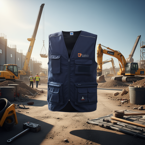Ttake Summer Multi Pocket <b>Vest</b> Workwear Blue XL <b>Utility</b> <b>Vest</b> - Product Image 3