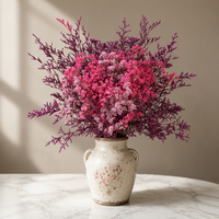 Bouquet de feuillage stabilisé en gros tout-en-un, herbe de cristal véritable, bouquet de gypsophile, fleurs séchées pour la décoration de la maison et de la ferme
