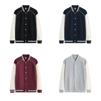 Veste de baseball varsity pour homme, veste bomber décontractée, coupe-vent léger, veste boutonnée