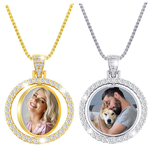 Collana con Ciondolo Personalizzata Unica Portatile Promozionale in Metallo con Sublimazione e Strass Charm Bifacciale con Logo Regalo Termico - Product Image 6