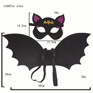 Disfraz Infantil Popular para Fiestas de Halloween, Alas de Murciélago de Tela No Tejida, Máscara y Traje - Product Image 5