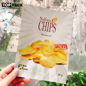 Chip Bags Custom Printed Heat Seal 3 Side Seal Stand Up Zipper Pouches Food Plastic Aluminum Foil Potato Chips Packaging Bag Wholesale