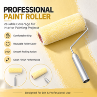 Rouleau de peinture ergonomique en polyester à poignée ergonomique, brosse à surface lisse, rouleau de peinture sans angle mort, vente chaude