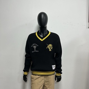 เสื้อสเวตเตอร์คอวีผู้ชาย แขนยาว ถักลายริบหนา สำหรับฤดูใบไม้ร่วงและฤดูหนาว - Product Image 1