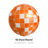 Ballons en feuille de discothèque laser rose orange 4D CYmylar de 22 pouces, ballons personnalisés rétro années 70 et 80, décoration de fête disco, globos 4D