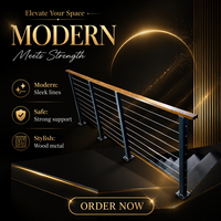 Prix de gros : Colonne moderne en acier inoxydable pour escalier extérieur, balustrade de balcon de villa, garde-corps de terrasse, clôture et câble résistant à la rouille