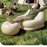 Ensemble de canapé gonflable d'extérieur, matelas pneumatique portable, chaise longue confortable avec repose-pieds pour le camping, les festivals de musique, la sieste au bureau