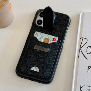 Ốp điện thoại da có kẹp lưng mới dành cho iPhone 16 Pro Max 16e 17 15 14 13, nam nữ, có vòng đeo ngón tay, đựng thẻ tín dụng, ví, bao da điện thoại - Product Image 5