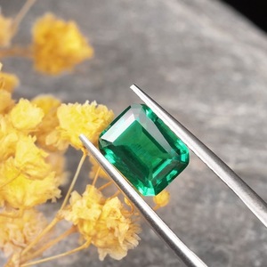 Lab Grown Emerald Cut Green Synthetic Gemstone Loose Stone For Jewelry Making - Product Image 2