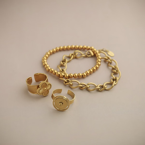 Bracciale in acciaio inox Muliti bracciale in acciaio inox Punk Cuba a catena bracciale con personalità in acciaio al titanio per le donne - Product Image 4