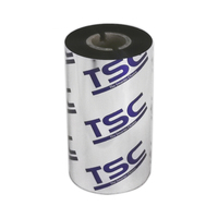 Ruban carbone original à base de cire 80mm 300m pour imprimante de codes-barres TSC, compatible avec le papier d'étiquettes adhésives, rubans de transfert thermique pour