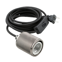 Accessoires pour ampoules Edison E26 E27, support de lampe en cuivre pour suspension avec câble en tissu coloré de 1 m, interrupteur et prise
