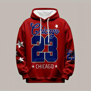 Chicago n° <span class=keywords><strong>Sweat</strong></span> à capuche pour homme et garçon, hiver 23, numéro personnalisé, sublimation, 100% polyester, séchage rapide, respirant, écologique - Product Image 3