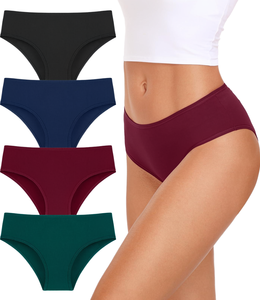 Large Size Traceless Ice Silk <b>Seamless</b> Nude <b>Thongs</b> Women's Custom Solid Color Low-rise Anti-Bacterial Sexy Breathable ODM Waist - Product Image 1