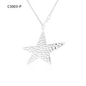 Collar con colgante de estrella Amy Amy, cadena de acero inoxidable chapada en plata de 60 + 5Cm para mujer, joyería de regalo para uso diario - Product Image 1