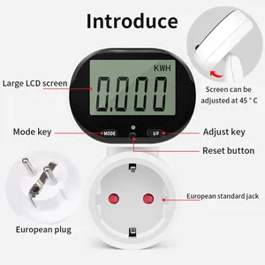 Compteur d'énergie numérique, compteur de puissance électronique, haute précision, voltmètre, analyseur de puissance, interrupteur de puissance rotatif à 45°, EU - Product Image 3