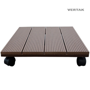 VERTAK Porte-plante en bois <span class=keywords><strong>roulant</strong></span> à 4 roues carré wpc <span class=keywords><strong>support</strong></span> de plante en bois <span class=keywords><strong>pour</strong></span> pots de fleurs - Product Image 1