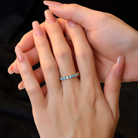 Bagues de fête ajustables en argent sterling S925 plaqué or et rhodium avec turquoise, bijoux fins, vente en gros, OEM ODM, pour femmes, directement de l'usine
