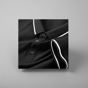 เสื้อยืดผู้ชายสีดำ ดีไซน์ล่าสุด ผ้าฝ้าย 100% คุณภาพสูง สีพื้น ถักทอ ระบายอากาศ แขนสั้น - Product Image 1