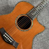 PS14 Acoustic Guitar Brown Binding Body Cut Away Body Design Fast Ship