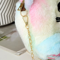Sac bandoulière en fausse fourrure pelucheuse motif chat, sac à main mignon en fourrure, sacs à main duveteux