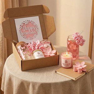 Lunaire <strong>Pink</strong> Butterfly Glass Cup Spa <strong>Gift</strong> Set for Girls Self Care Box with Scented Candle Birthday <strong>Gifts</strong> for Her - Product Image 5