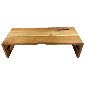 Acacia Wood Computer Monitor Riser 50x21x13cm <b>Desktop</b> <b>Shelf</b> Keyboard Storage Stand - Product Image 2