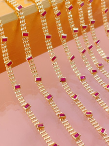 Xinfly Solid 18K Gold <b>Ruby</b> <b>Bracelet</b> Low MOQ 1pc Ready to Ship Everyday Wear Fine Jewelry for Women - Product Image 6