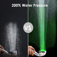 Pomme de douche ventilateur led 7 couleurs, haute pression, douchette, filtres avec perles