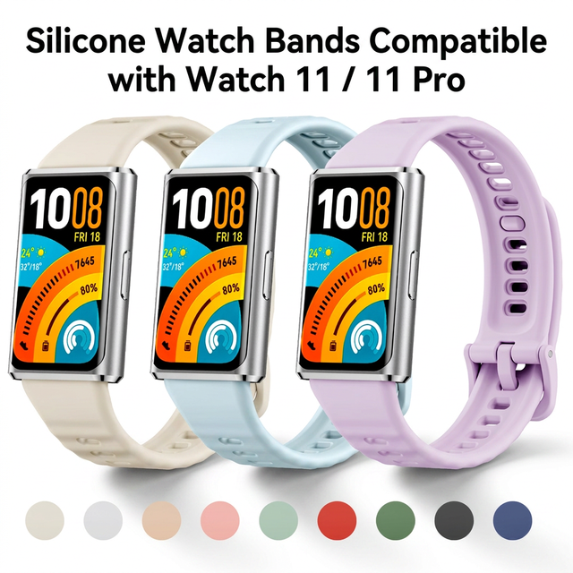 Wearable Adjustable Silicone Replacement Watch Strap for Huawei Band 11 11 Pro Durable Sport Watch Bands