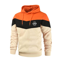 Pull-over tendance pour hommes Sweats à capuche avec bloc de couleurs Logo personnalisé Sweat-shirt à capuche sport décontracté avec poche Fabricant
