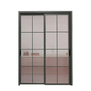 Puertas <span class=keywords><strong>de</strong></span> partición corredizas <span class=keywords><strong>de</strong></span> tres paneles <span class=keywords><strong>de</strong></span> <span class=keywords><strong>dos</strong></span> paneles con certificación CE, sala <span class=keywords><strong>de</strong></span> estar Interior, vidrio <span class=keywords><strong>de</strong></span> aleación <span class=keywords><strong>de</strong></span> aluminio extremadamente estrecho, resistente al agua - Product Image 5