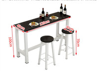 Nouveau design moderne en bois Maison Cuisine Hôtel Restauration rapide Tables de restaurant Hauteur Table de bar et tabourets