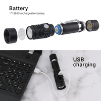 Lampe torche tactique de haute qualité, lampe LED 800 lumens, rechargeable par USB, zoomable, lampe LED pour le camping