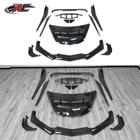 Kit carrosserie en fibre de carbone style ZR1 pour Corvette C8 : lèvre avant, jupes latérales, aileron arrière, diffuseur, capot – ajustement universel
