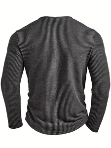 Maglione da Uomo con Scollo a V, Anti-Pilling, Stampa Frontale, Lavorazione a Maglia con Filato Mélange, Idea Regalo di Natale - Product Image 3