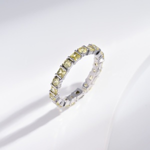 wholesale plata 925 sterling Silver Princess Cut yellow stone <b>ring</b> Classic Wedding engagement dainty ladies zircon <b>finger</b> <b>rings</b> - Product Image 1